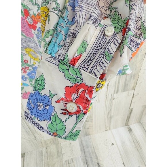 Ann Mashburn Anaya Popover Shirt S Liberty London Mary Floral Drama Mask Theatre - Picture 8 of 15
